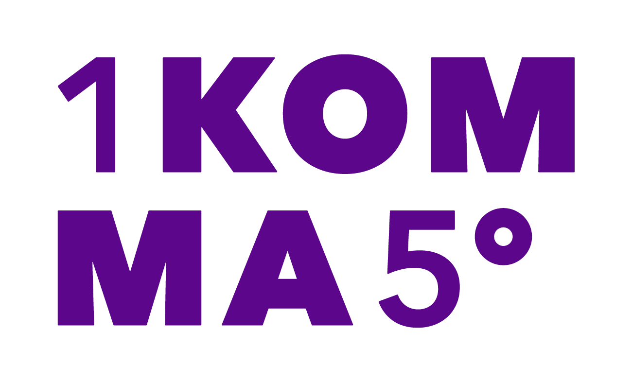 1komma5 Logo in kräftigem Violett