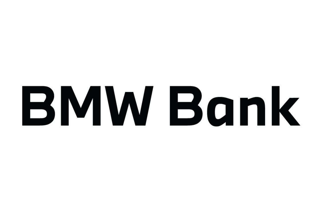BMW Bank Logo auf weißem Hintergrund