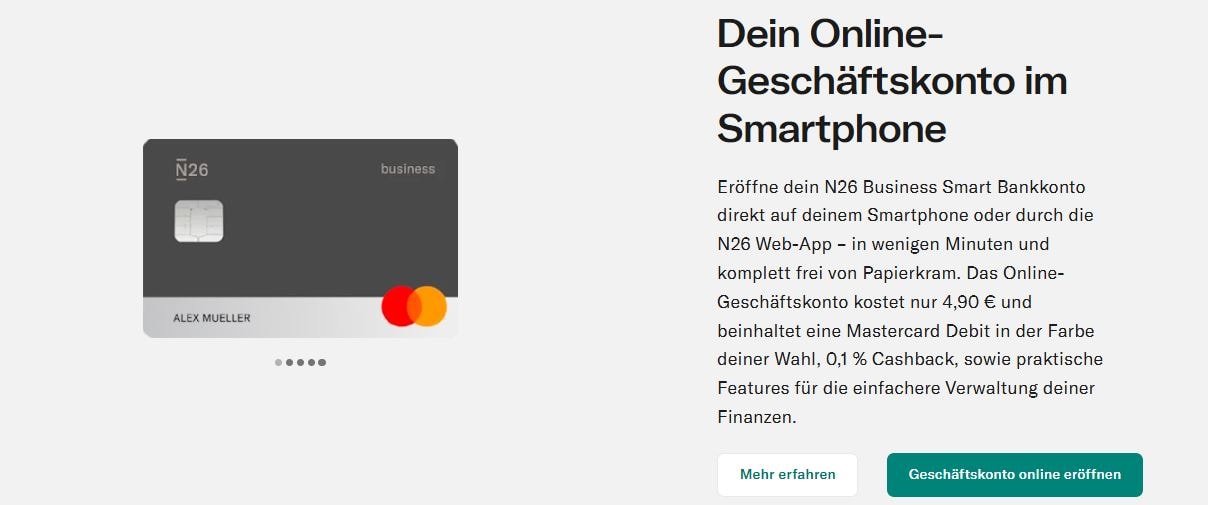 N26 Geschäftskonto Erfahrungen: Kontoeröffnung.
