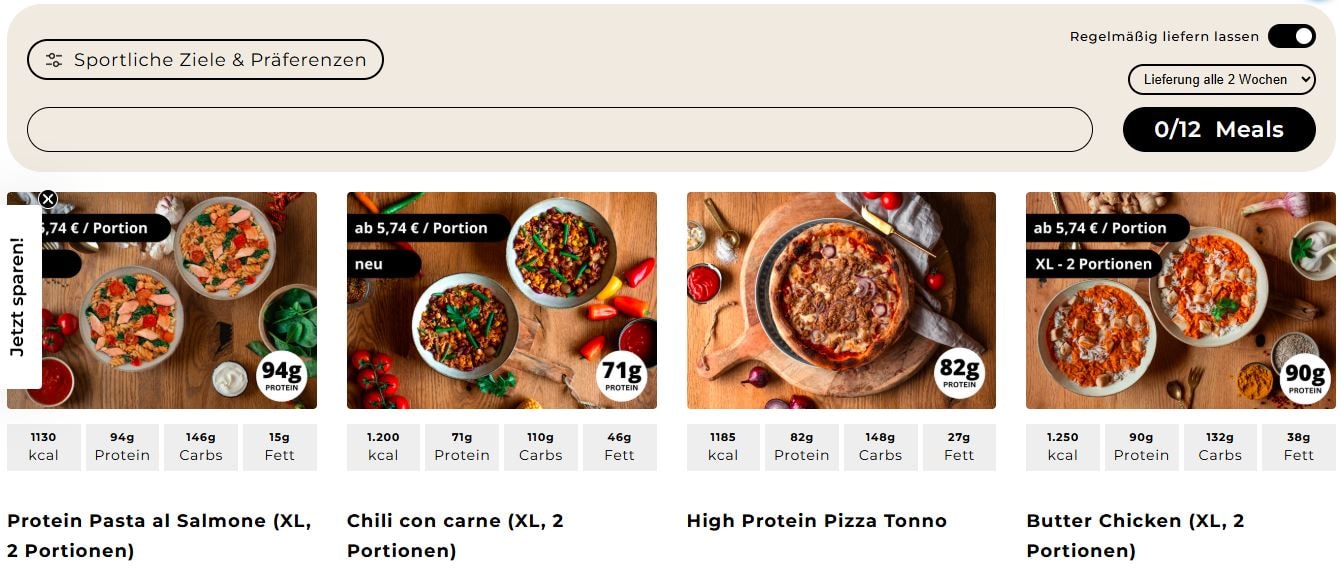 Prep My Meal Erfahrungen: Webseite