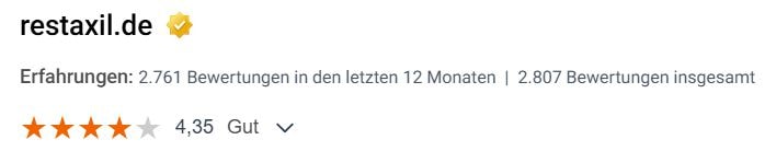 Restaxil Warnung: positive Trusted Shops Bewertung