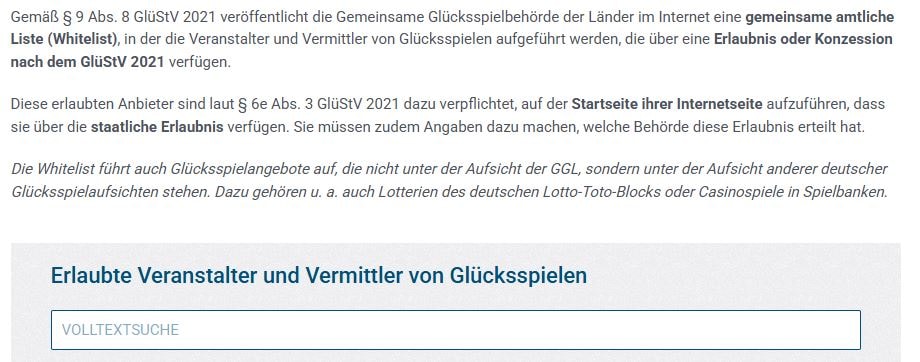 Eurojackpot online spielen seriös: "White List"