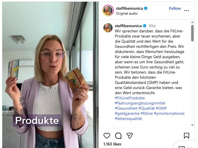 Fitline Instagram Post