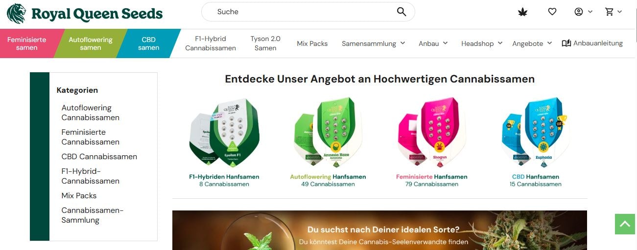 Royal Queen Seeds Erfahrungen Website