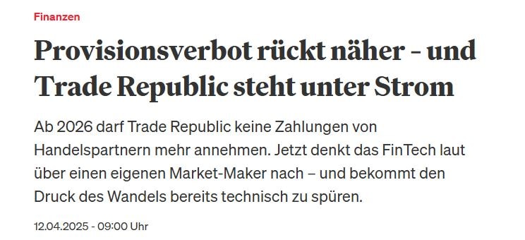 Trade Republic Erfahrung Provisionsverbot