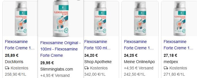 Flexosamine Erfahrungen Produkte