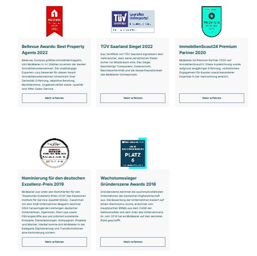McMakler Erfahrungen Auszeichnungen